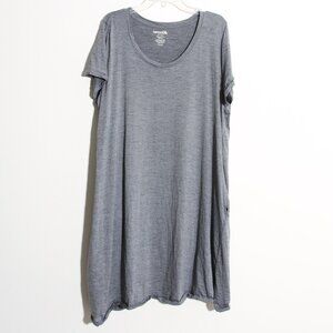 Wool& Merino Wool Maggie Swing Dress Short Sleeve Grey Gray Size XL Long